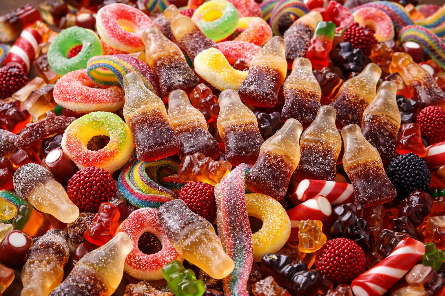 Słodycze o smaku coli